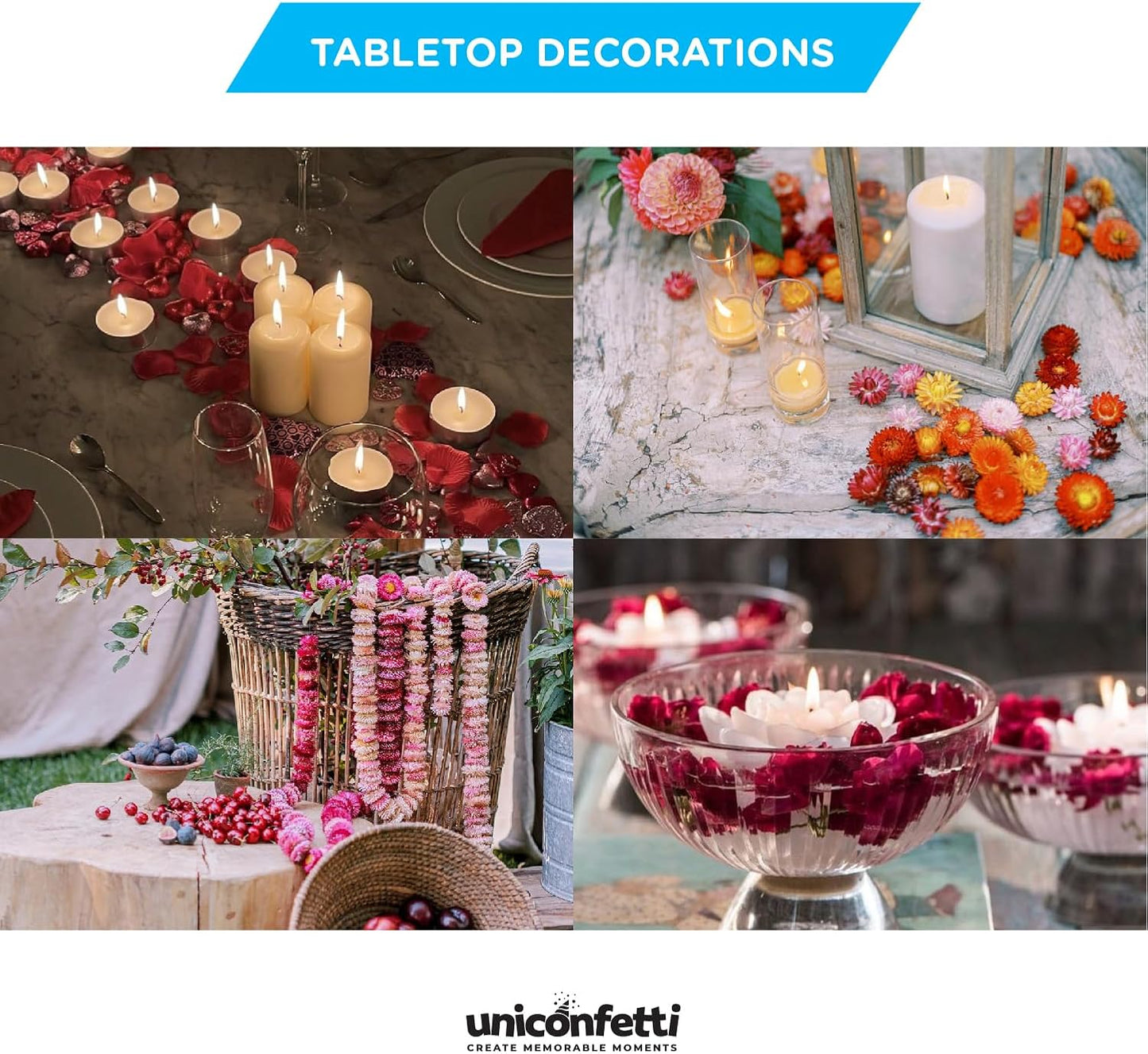 Dried Flower Forget Me Not Biodegradable Confetti - Real Flower Petals for Weddings, Flower Girl Toss, Wedding Send Off Ideas, Party Table Decoration | Boxed - 8oz (0.5lbs)