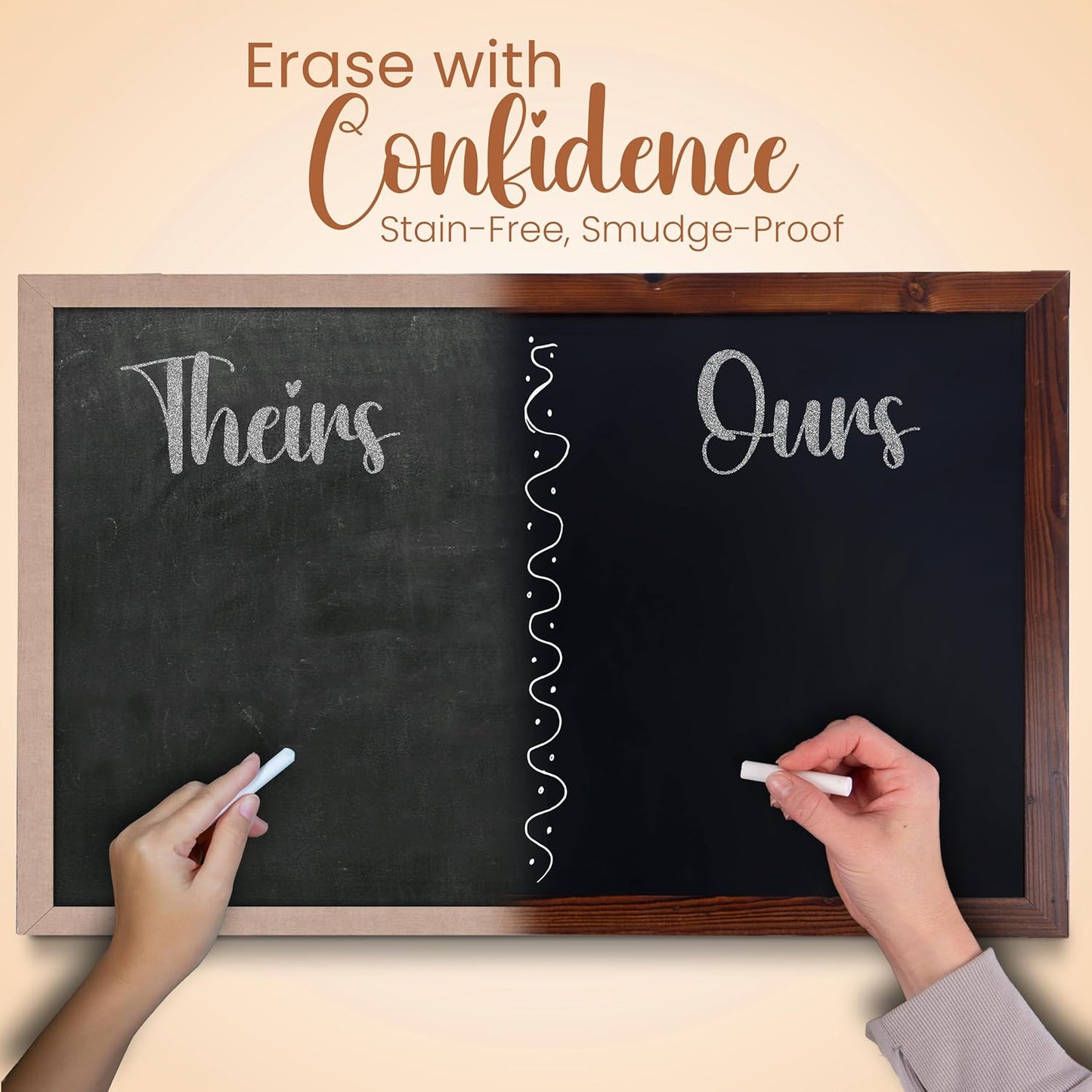 Loddie Doddie Magnetic Chalkboard Sign - 20 x 30 in Rustic Wood Frame - Easy-Erase Surface & Chalkboard Calendar for Wall - Magnet Board for Wall