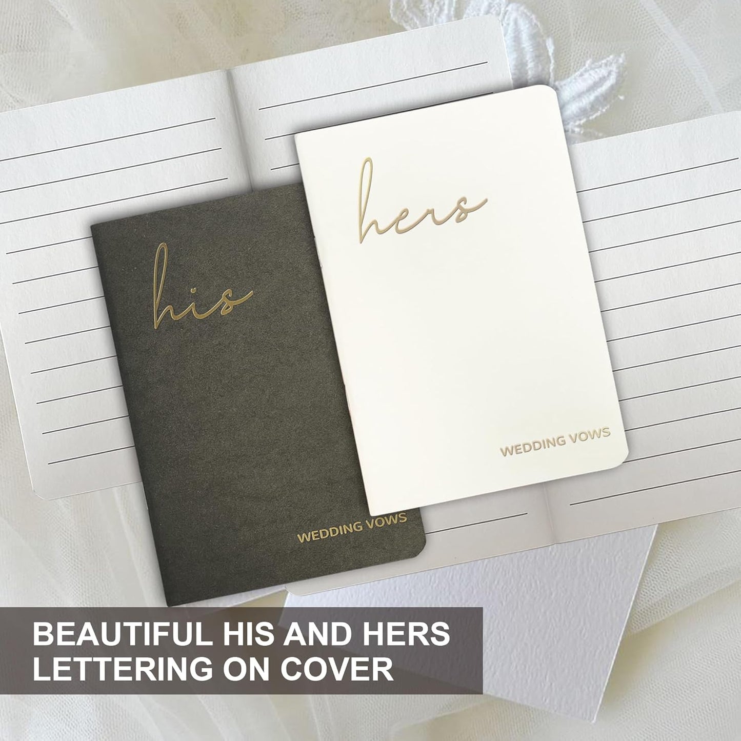 Wedding Vow Books His and Hers, Wedding Registry Gifts Ideas for Bride & Groom,Wedding Essentials