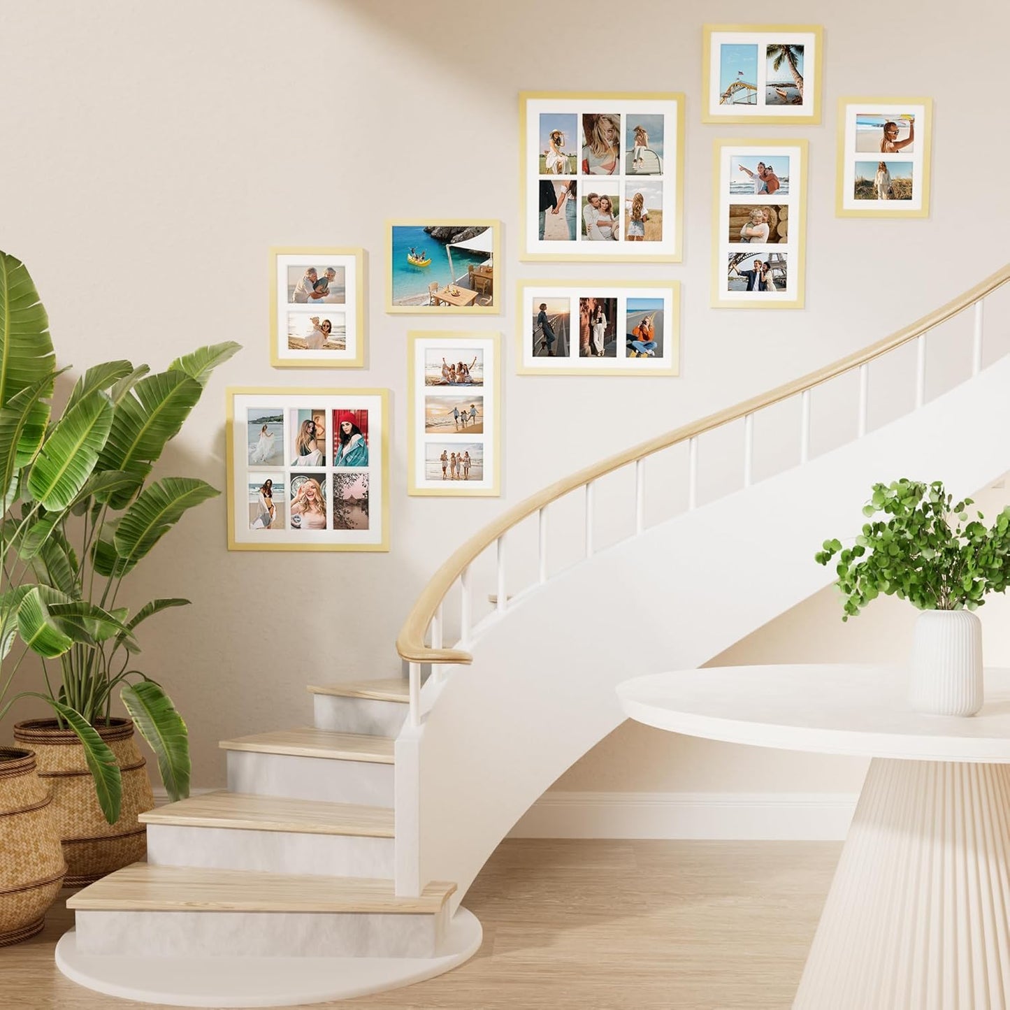 Vittanly 11x14 Collage Picture Frame, Displays 5Pcs 4x6 Pictures with Mat, Picture Frames Collage Wall Decor, Gold, 1 Pack