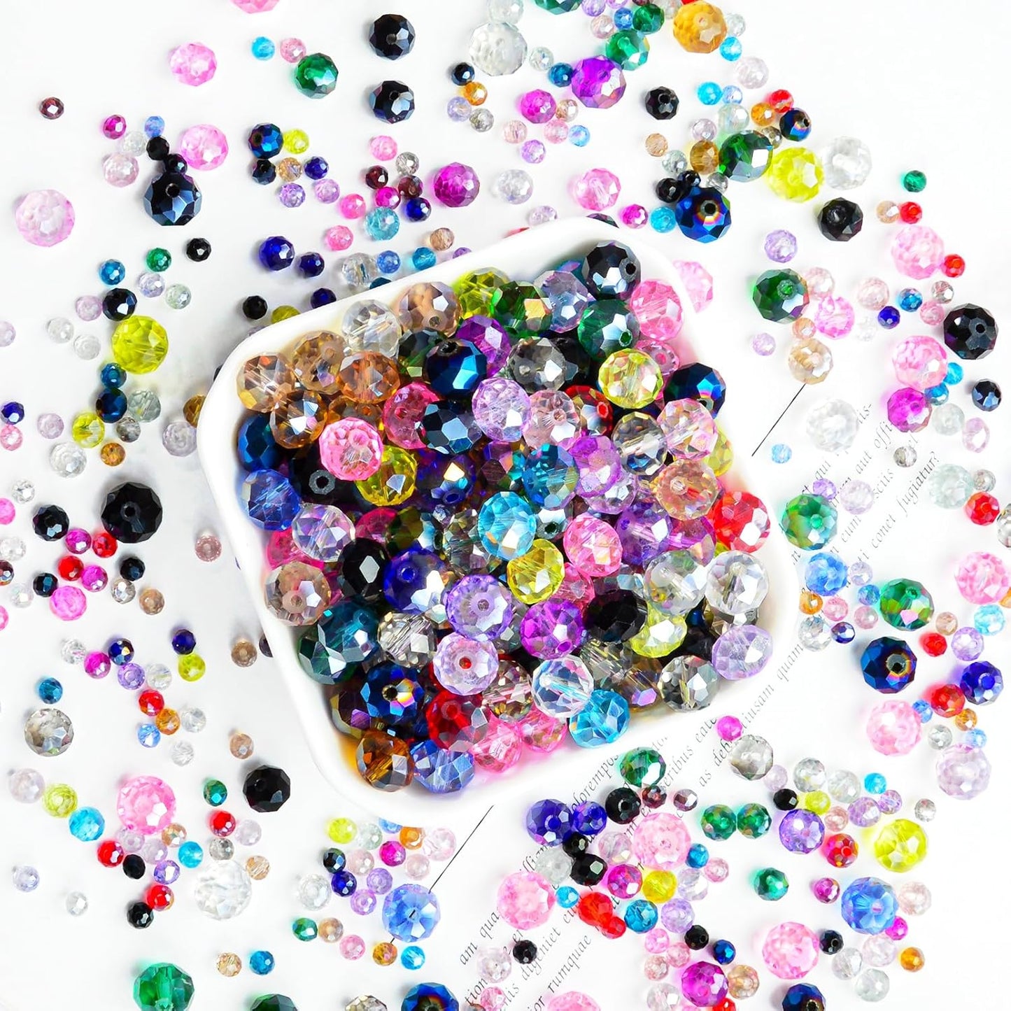 500Pcs 6mm Colors Random Crystal Glass Beads for Jewelry Making Beads for Bracelets Necklace Pendants Making Supplies(Mixed Colors)