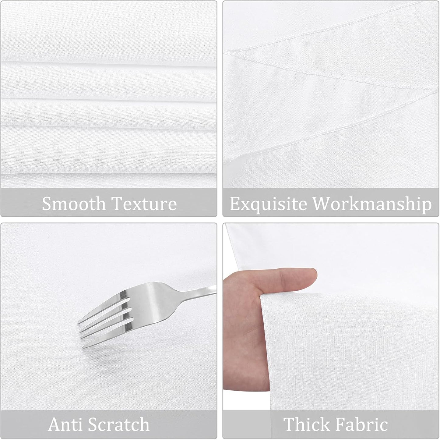 12 Pack White Round Tablecloth 90 Inch Round Table Covers Bulk Washable Polyester Fabric Round Table Clothes for Wedding Party Reception Banquet Buffet Restaurant (White, 90 Inch)