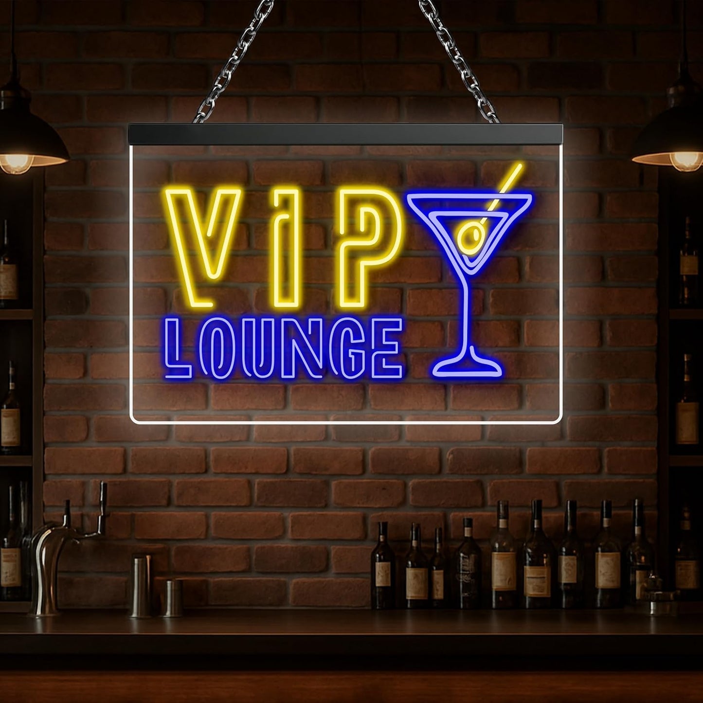 Custom Bar Neon Sign Vip Lounge Beer Home Bar Lights Decor Acrylic Table LED Personalized Lighted Signs for Men Restaurant Coffee Man Cave Workshop Garage Poker Signs Gifts