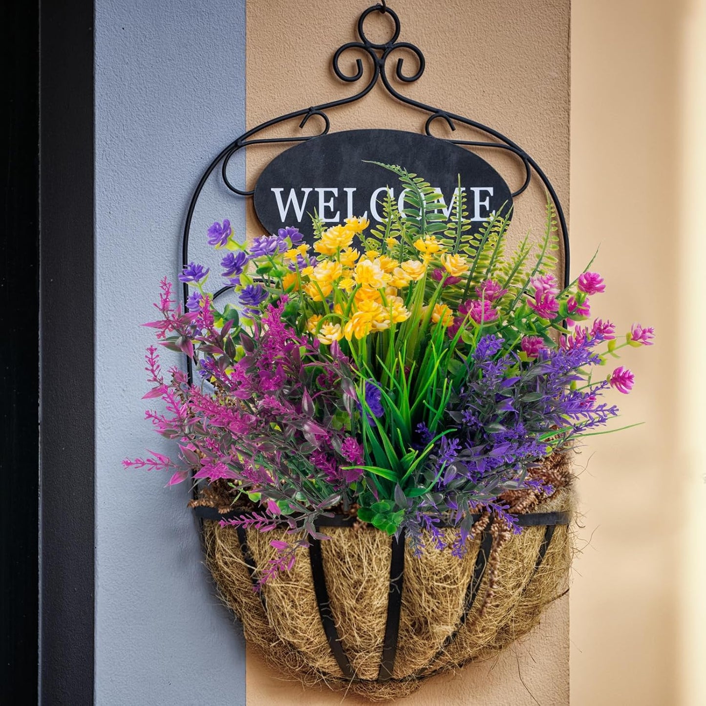 20 Bundles Artificial Flowers Outdoor No Fade UV Resistant Fake Plastic Flowers Faux Plants for Garden Patio Porch Window Box Home Wedding Farmhouse Hanging Décor