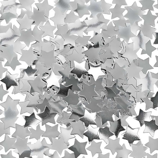 Silver Metallic Foil Star Confetti 0.78inch/2cm 8000PCS Table Confetti for Party Birthday Decoration or Filled Balloons
