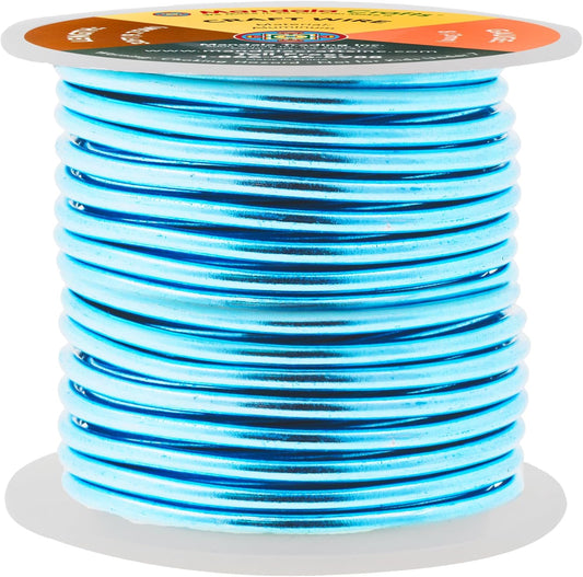 Mandala Crafts 8 Gauge Anodized Aluminum Craft Wire for Jewelry Making - 32 FT Colored Flexible Vivid Sky Blue Wire - Bendable for Bonsai Armature Crafting Sculpting