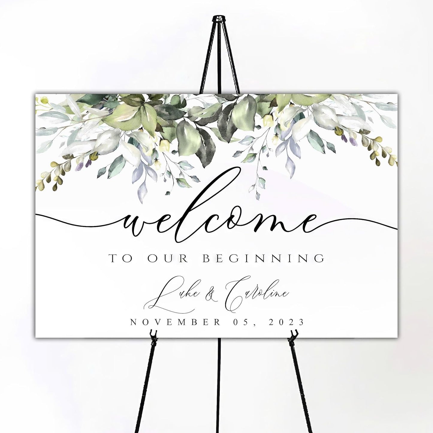 Greenery Wedding Welcome Sign, Rustic Wedding Welcome Sign, Welcome Sign Wedding, Eucalyptus, Watercolor
