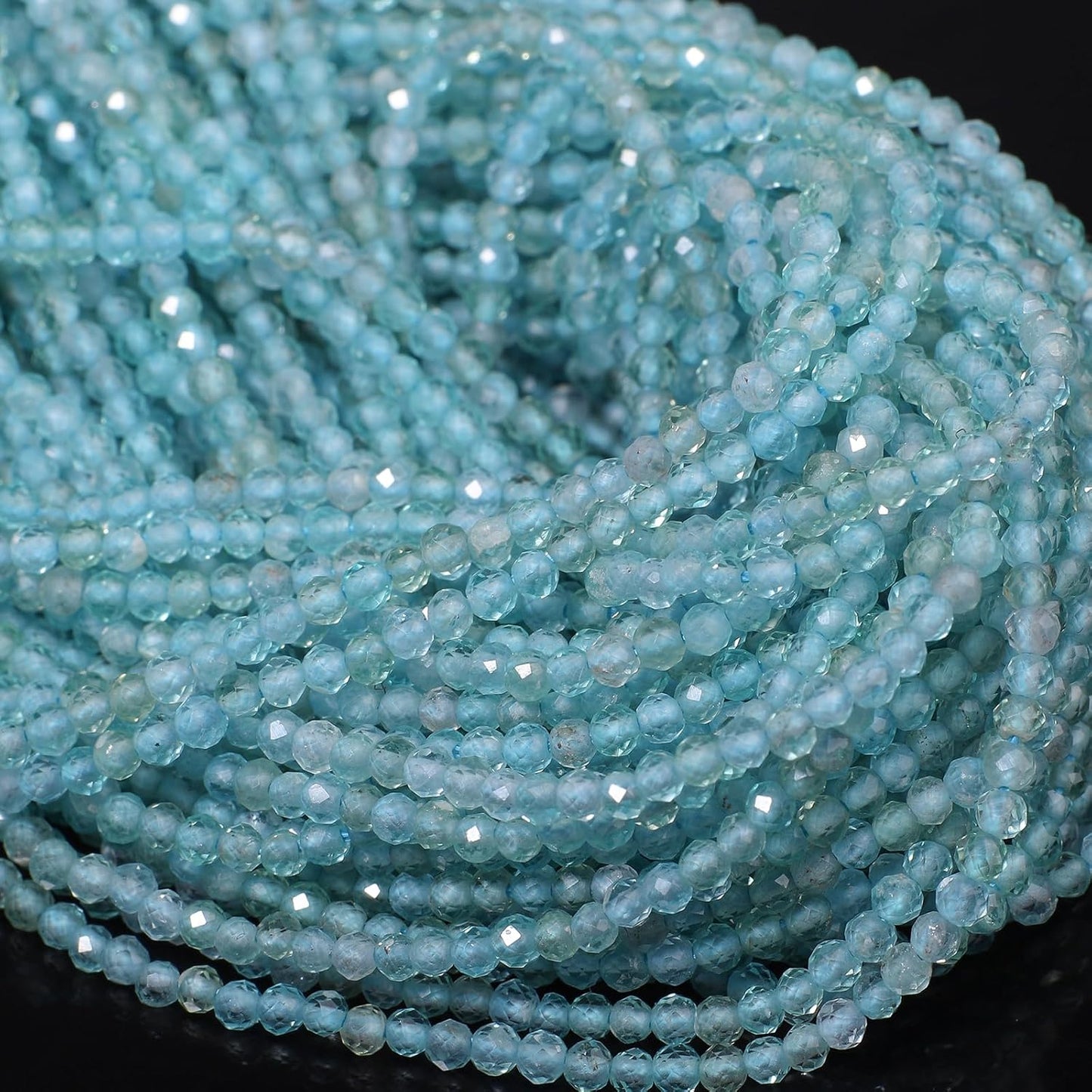 Song Xi 180pcs 2mm Natural Kyanite Gemstone Beads Faceted Round Loose Stone Beads for Jewelry Making