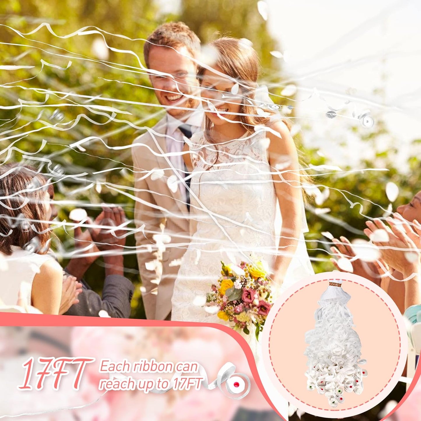 No Mess Streamers 24Pack,Poppers Party Favors,Hand Throw Streamers for Birthday,Wedding exit,Celebrations,Send Off idea,Graduation,Retirement Party