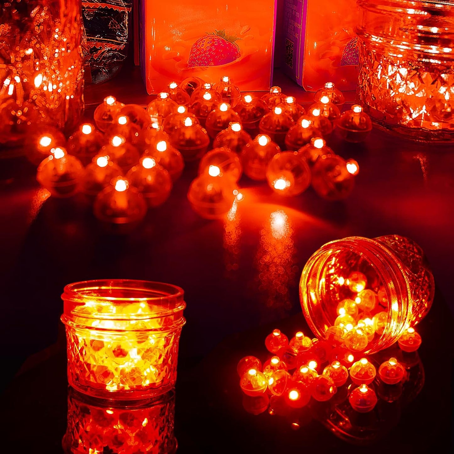Aogist 200pcs Red Balloon Light,Long Standby Time Waterproof Mini Ball Light,Round LED Flash Lamp for Paper Lantern Balloon Party,Wedding,Birthday,Festival,New Year and Christmas Decorative