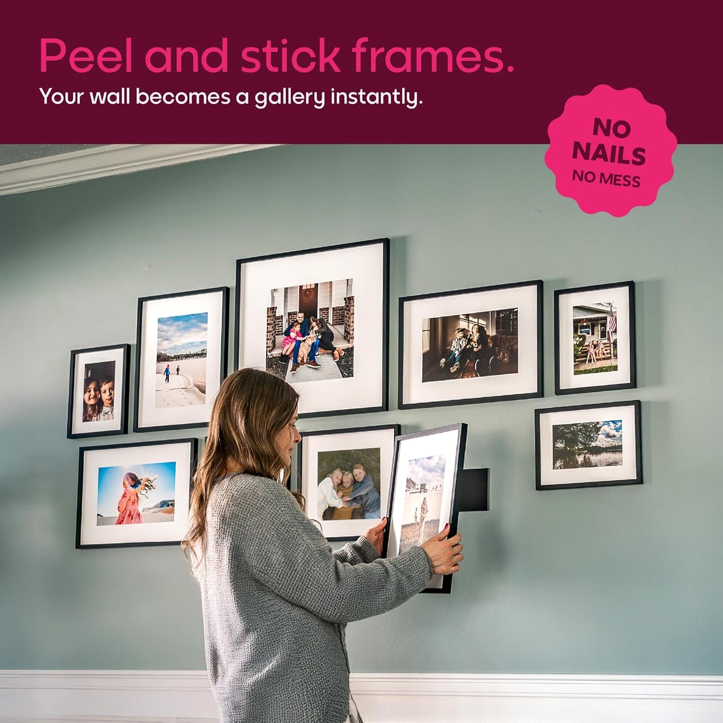 Mixtiles Official - Custom Photo Tiles - Personalized Printed Photos - Magnetic Wall Frames - Adhesive Sticker, No Nails - Various Sizes and Frames - wild-visual-7-Tile - Frameless