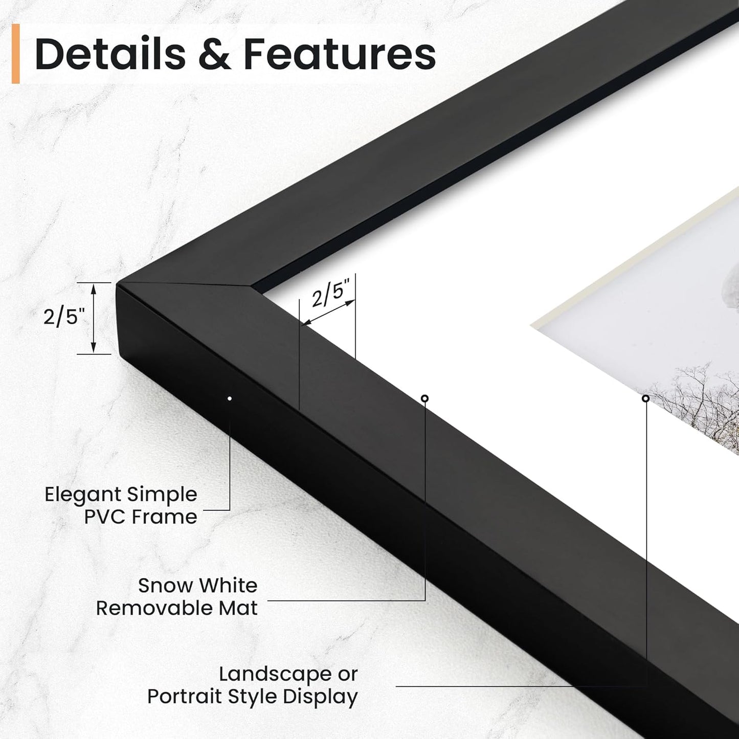 18x24 inch Picture Frame, 18x24 Photo Frames with 16x20 Removable Mat - High Definition Plexiglass - Vertical and Horizontal Display - Wall Hanging Poster Frame - Black, 3 Pack