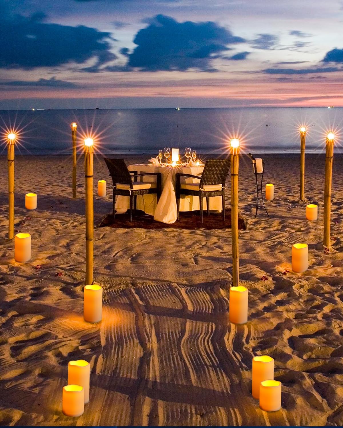 Da by Flameless Candles Battery Operated Candles LED Outdoor Waterproof Candles Plastic Fake Candles with Remote Timers Set of 3(Ivory)