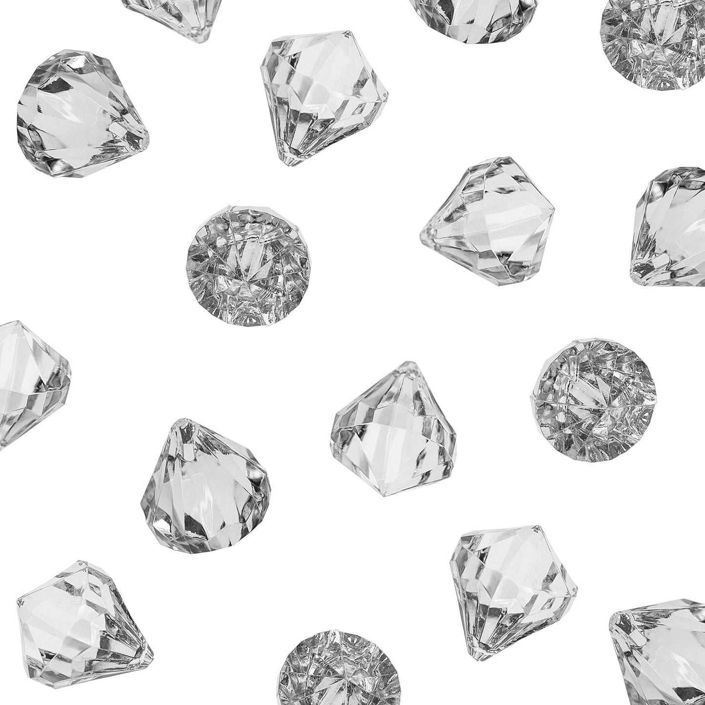 Super Z Outlet Acrylic Clear Ice Rock Diamond Crystals Treasure Gems for Table Scatters, Vase Fillers, Event, Wedding, Arts & Crafts, Birthday Decoration Favor (60 Pieces)