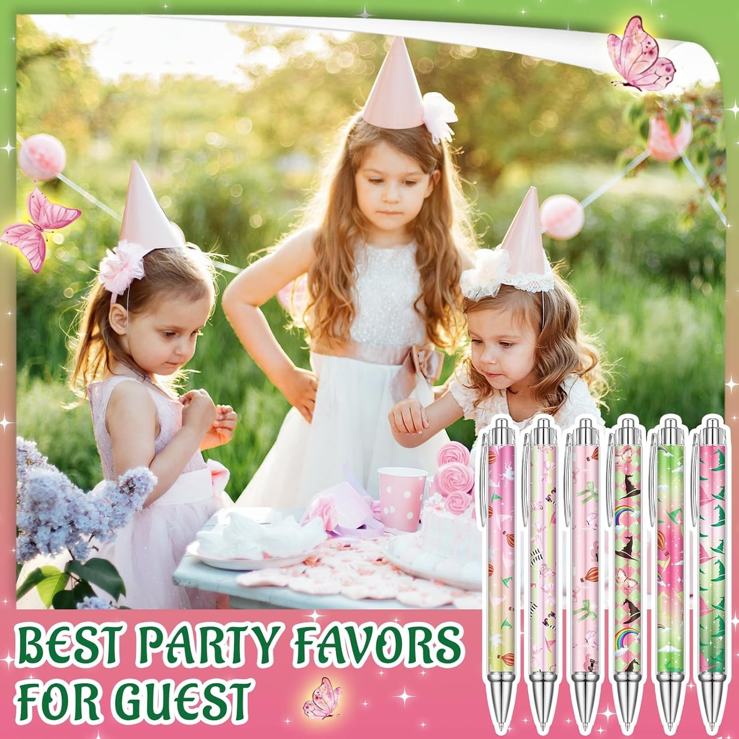 24 Pcs Witch Pens Bulk Novelty Witch Party Favors Funny Hot Air Balloon Gifts Halloween Ballpoint Pens Pickle Rainbow Party Gifts for Women Accessories Office Guests Giveaways Supply