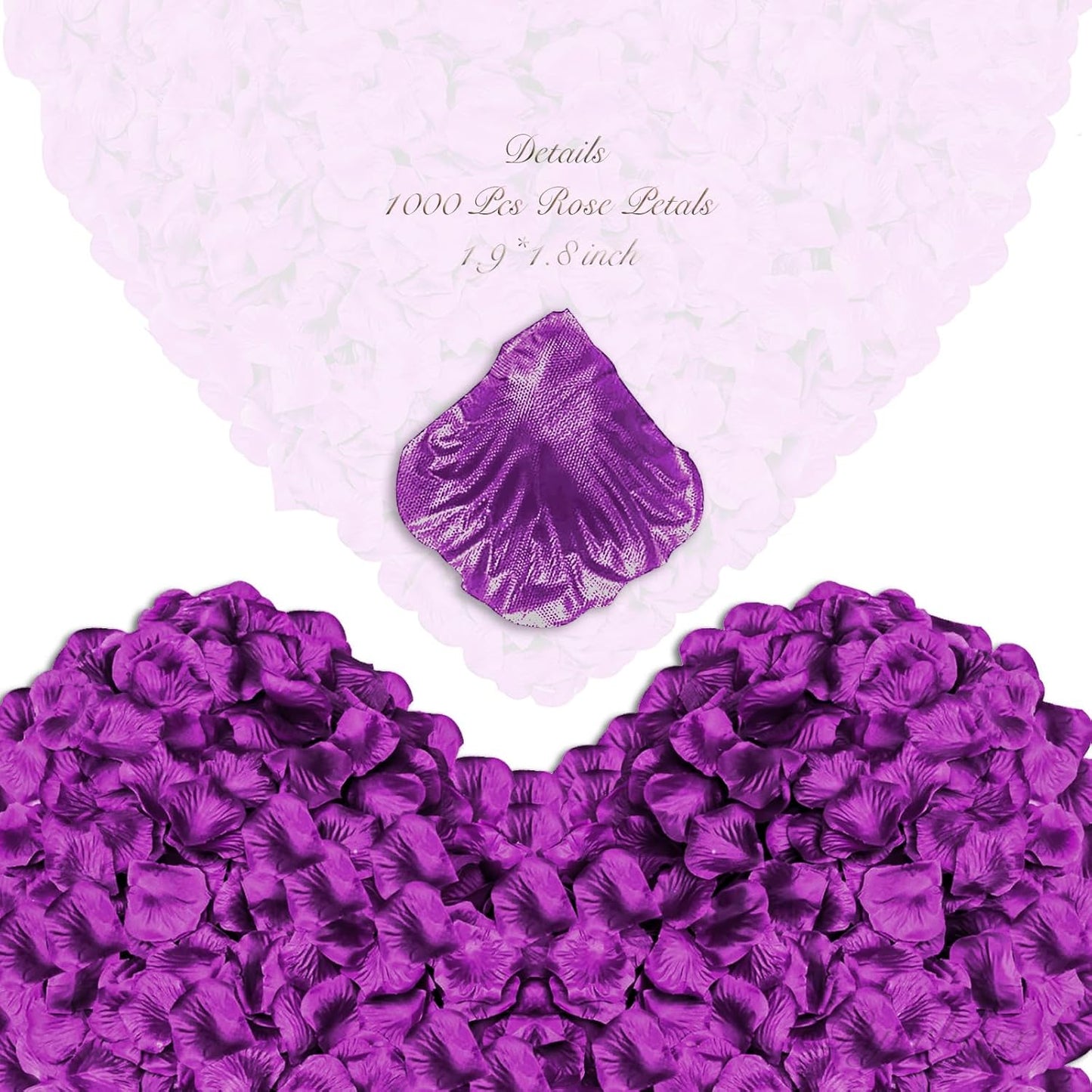 1000Pieces Rose Petals, Artificial Flower Petals Fake Rose Petals Silk Red Rose Petals for Romantic Night,Wedding,Proposal Anniversary Flower Decorations (Deep Purple)