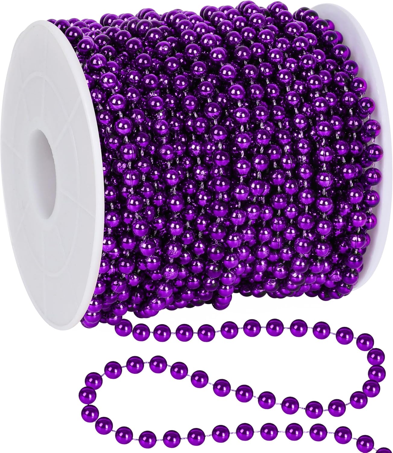 100 Feet Purple Christmas Decorations for Tree, Artificial Garland for Christmas Tree, Christmas Beads Garland for Xmas Tree Decorations Home Fireplace Balcony Party DIY Decor