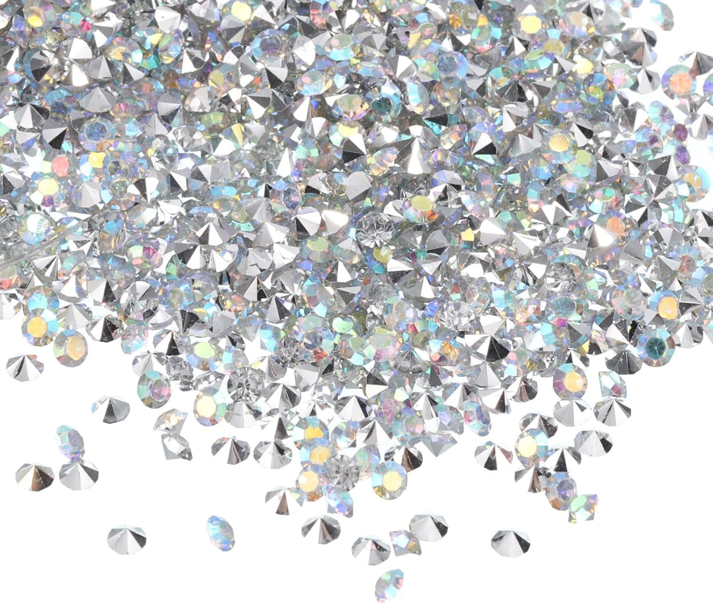 PATIKIL 14000Pcs Wedding Table Scatter Confetti Crystals 3mm Acrylic Diamonds Vase Fillers Gems for Table Centerpiece Decorations Bridal Shower Party, Silver AB
