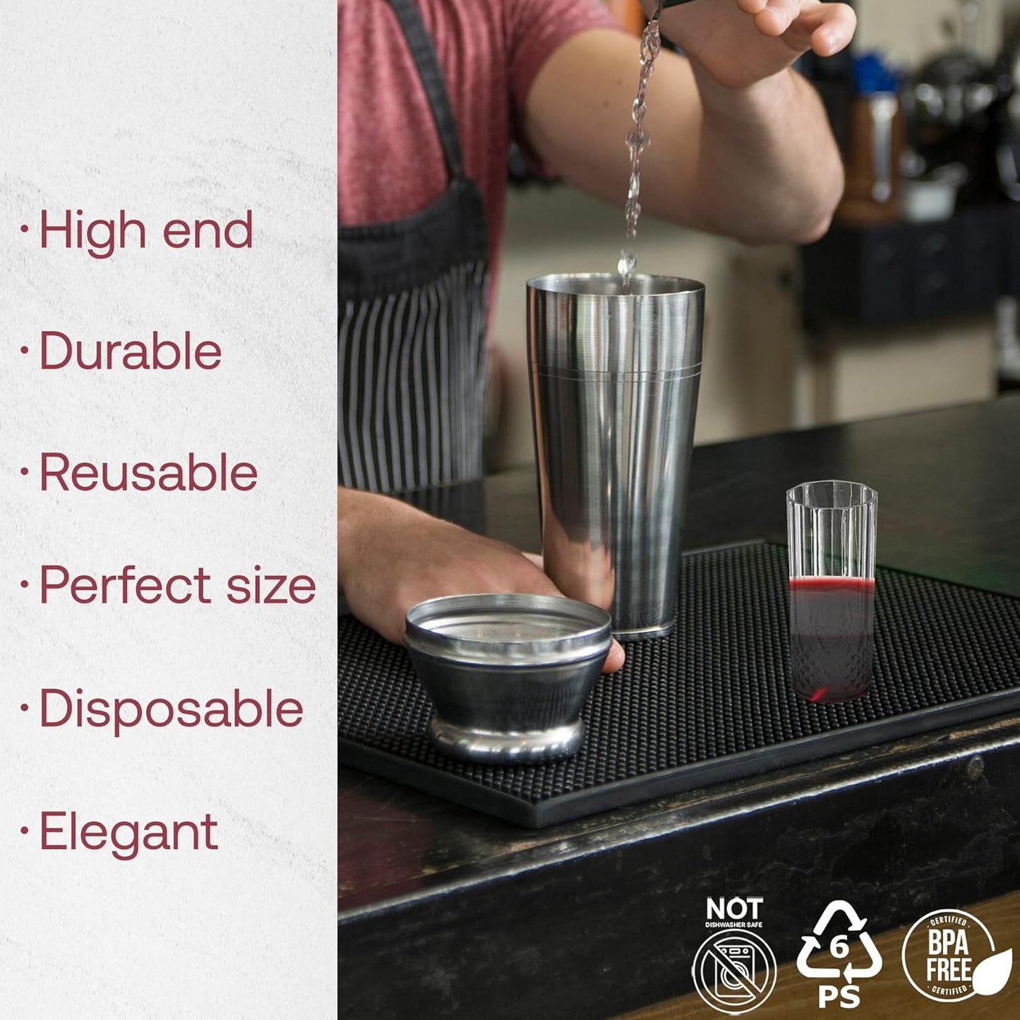 Smarty Had A Party 14 oz Plastic Highball Glasses Disposable – 48 Bloody Mary Glasses, Crystal-Cut Cocktail Cups Disposable Classy, 14 oz Plastic Cups for Parties, Weddings and Events