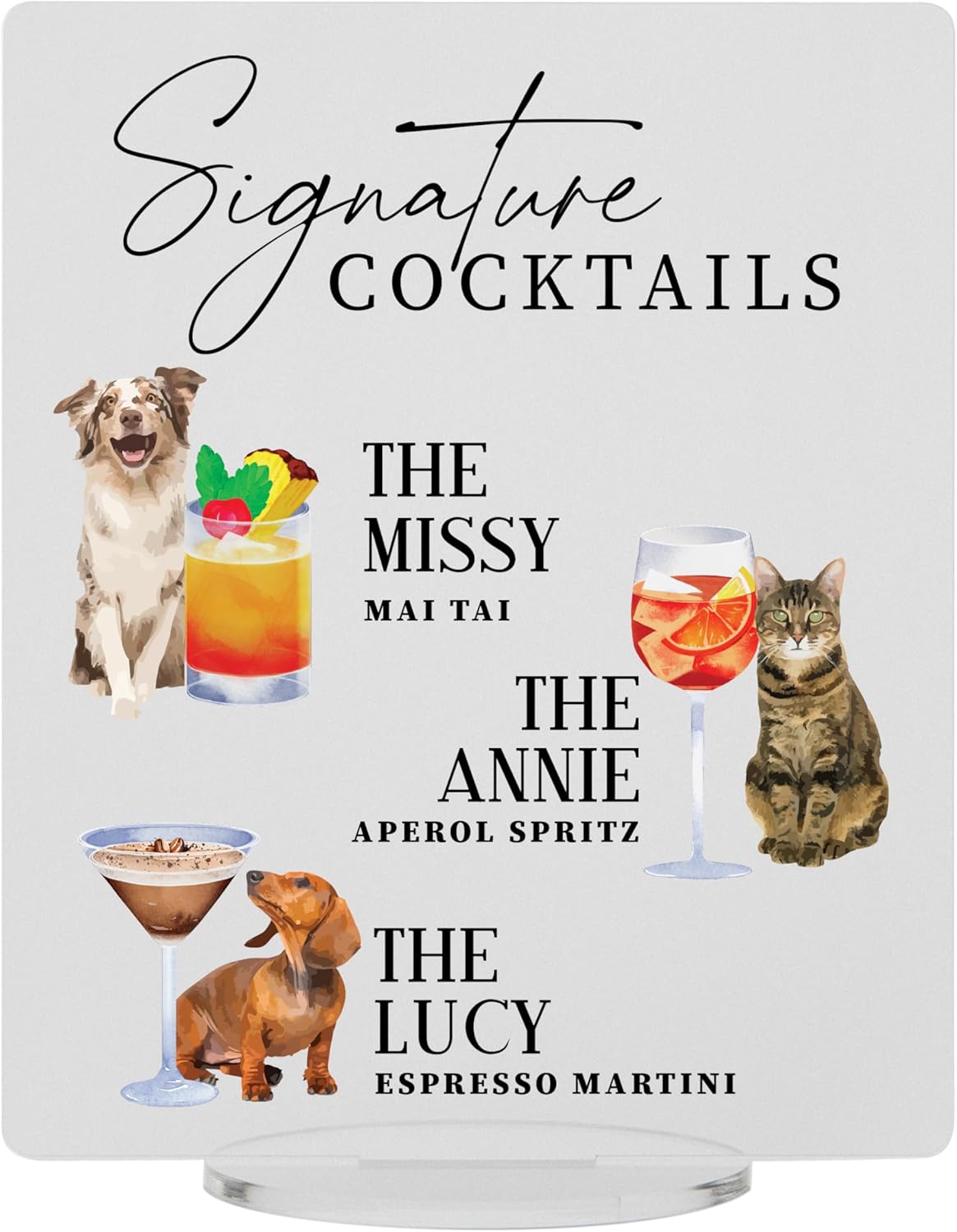 Pet Signature Drink Wedding Signs