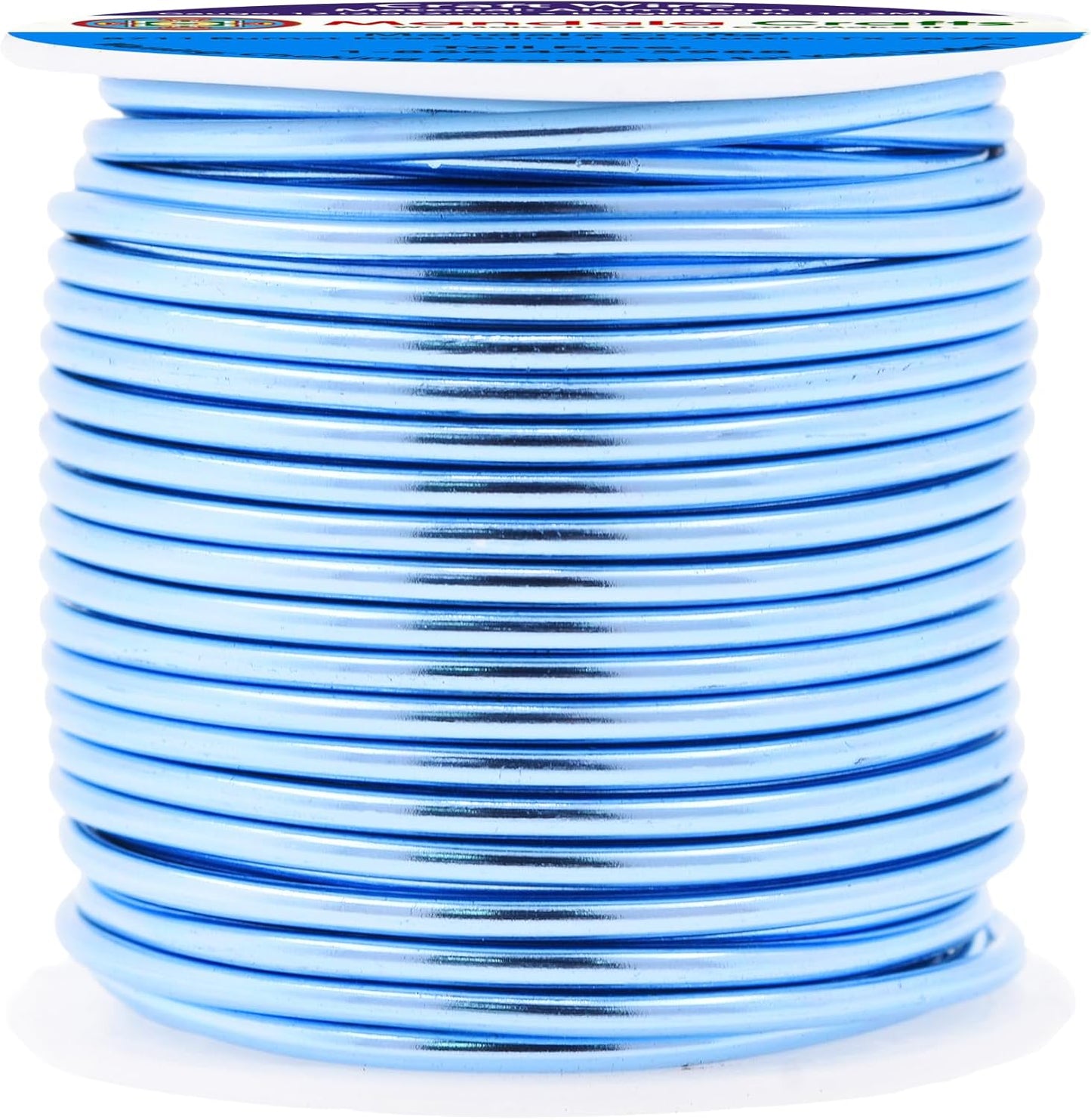 Mandala Crafts 12 Gauge Anodized Aluminum Craft Wire for Jewelry Making - 60 FT Colored Flexible Ice Blue Wire - Bendable for Bonsai Armature Crafting Sculpting