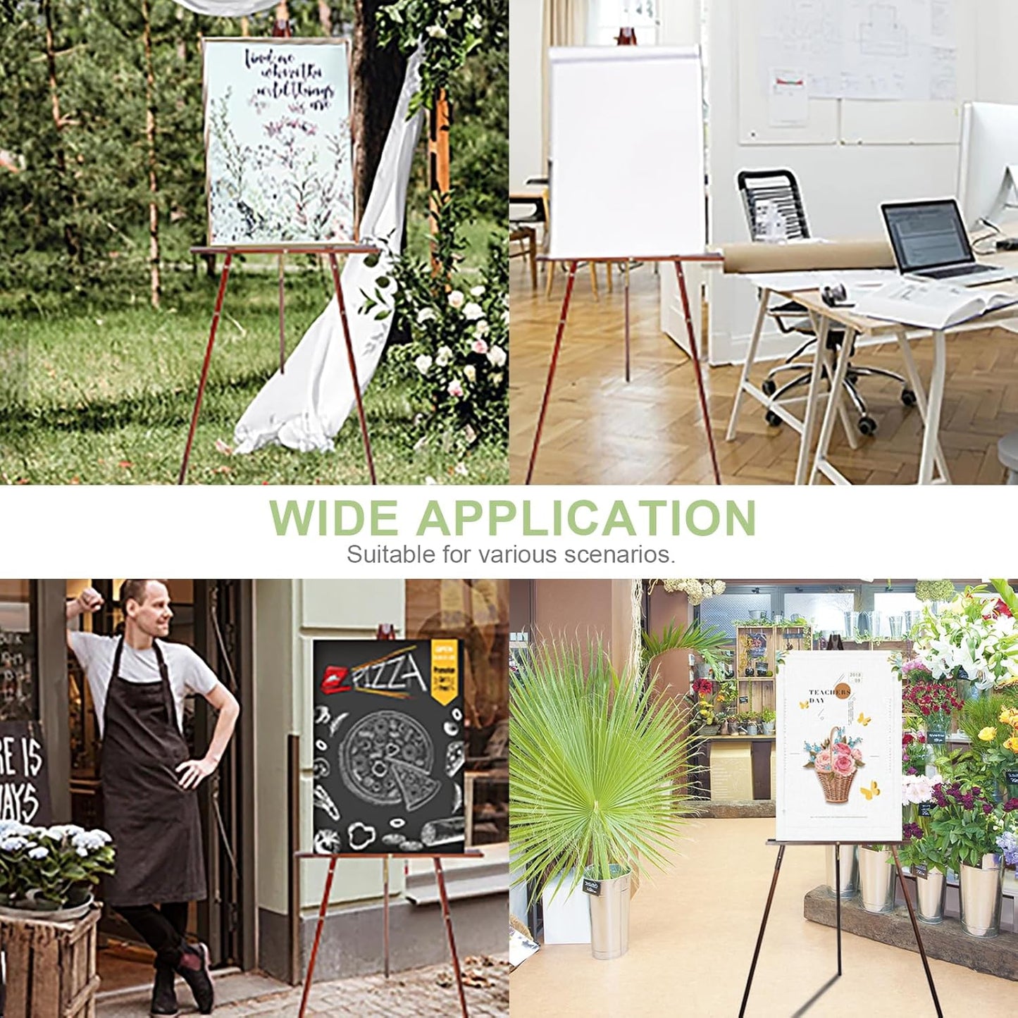 Conda 63" Wooden Tripod Artist Display Easel with Tray, A-Frame Adjustable Easel Stand for Wedding Sign, Foldable Easels for Painting Canvas, Display & Posters