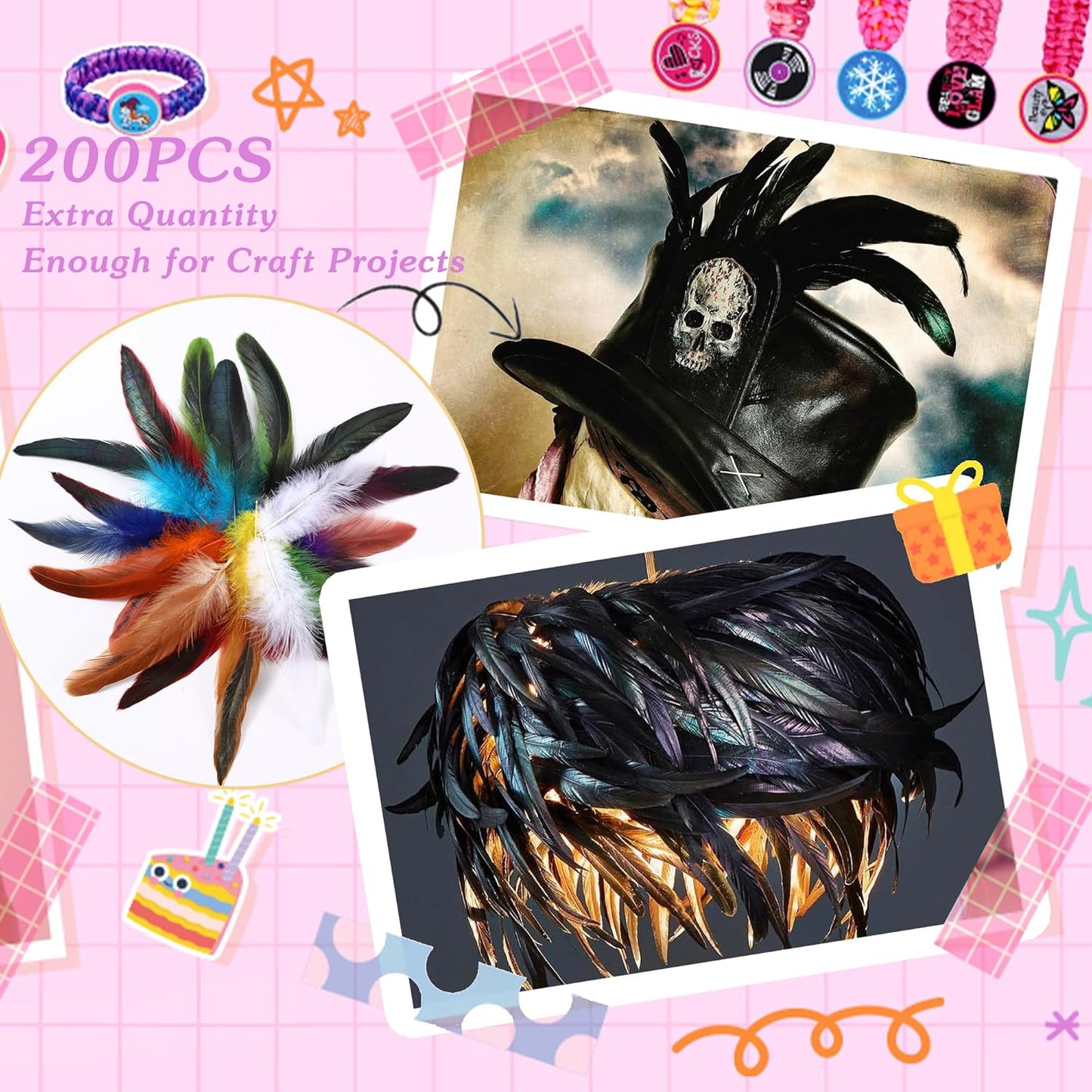 SOGUGOM Purple Rooster Tail Feathers - 200 pcs 5-7 inch Craft Bulk Feathers for Mardi Gras, Costume and Party(Purple)