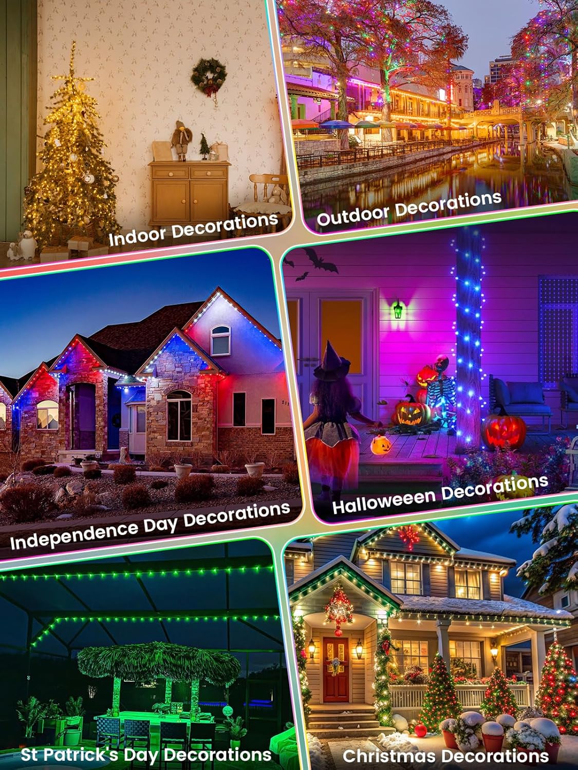 66Ft 200 LED RGB Color Changing Halloween Fairy Lights Plug in, Waterproof String Lights with Remote for Outdoor & Indoor, 24 Colors Twinkle Lights with Timer for Girl's Room Christmas Decorations