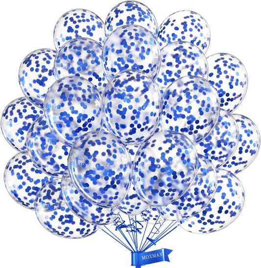 Blue Balloons - 50 Pcs 12inch Latex Party Pack - Confetti, Birthday, Wedding, Baby Shower, Christmas