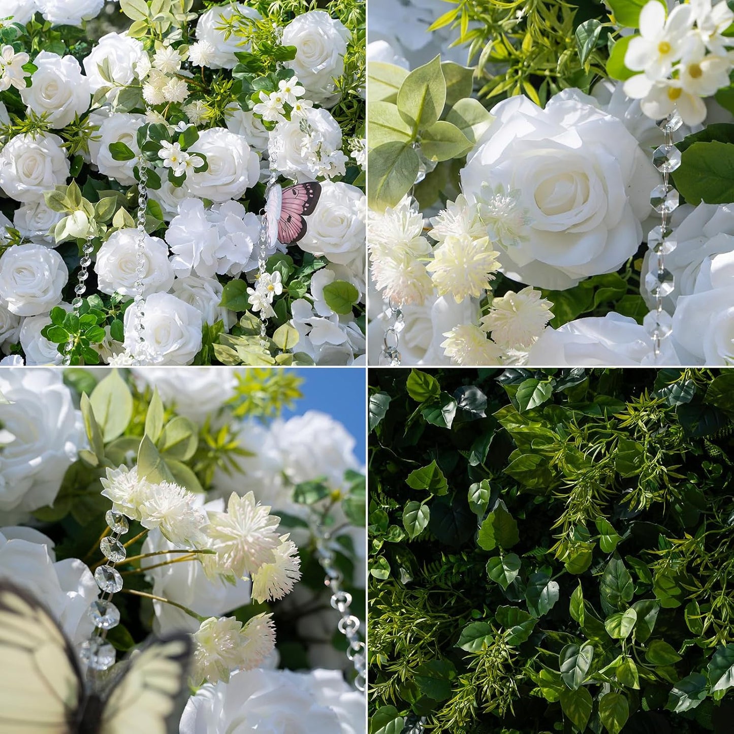 Artificial Flower Wall Panels, Luxury 5D Silk Floral Backdrop Decor for Wedding Celebrations, Festive Party and Home Decorating, Quick Assembly and Storage, Both Eco ＆ Pet Friendly, 4 ft*8ft.