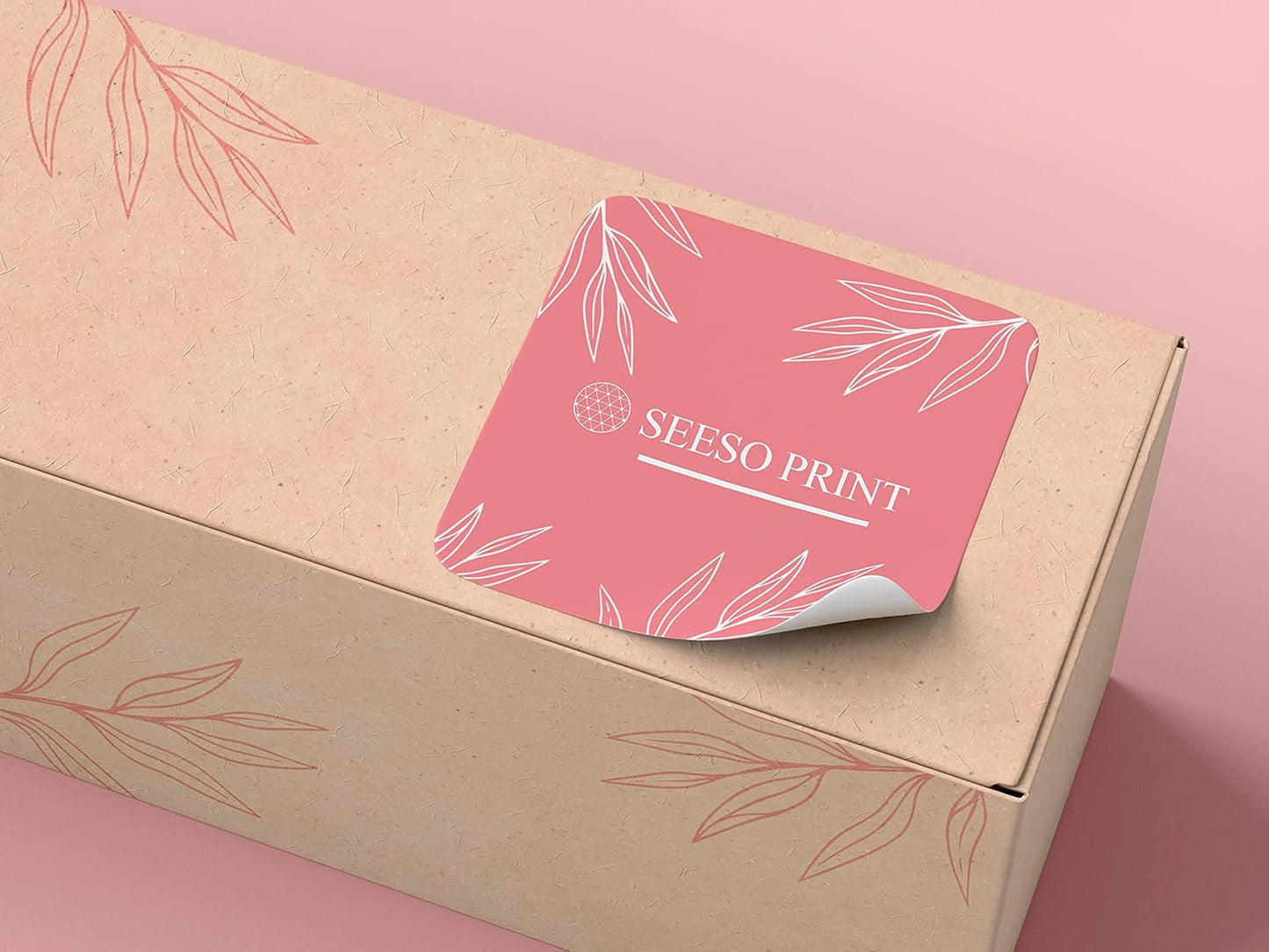 300 pcs Premium Custom Stickers Uncoated Paper 2 inch Square - Personalized Stickers for Businesses with Logo and Name