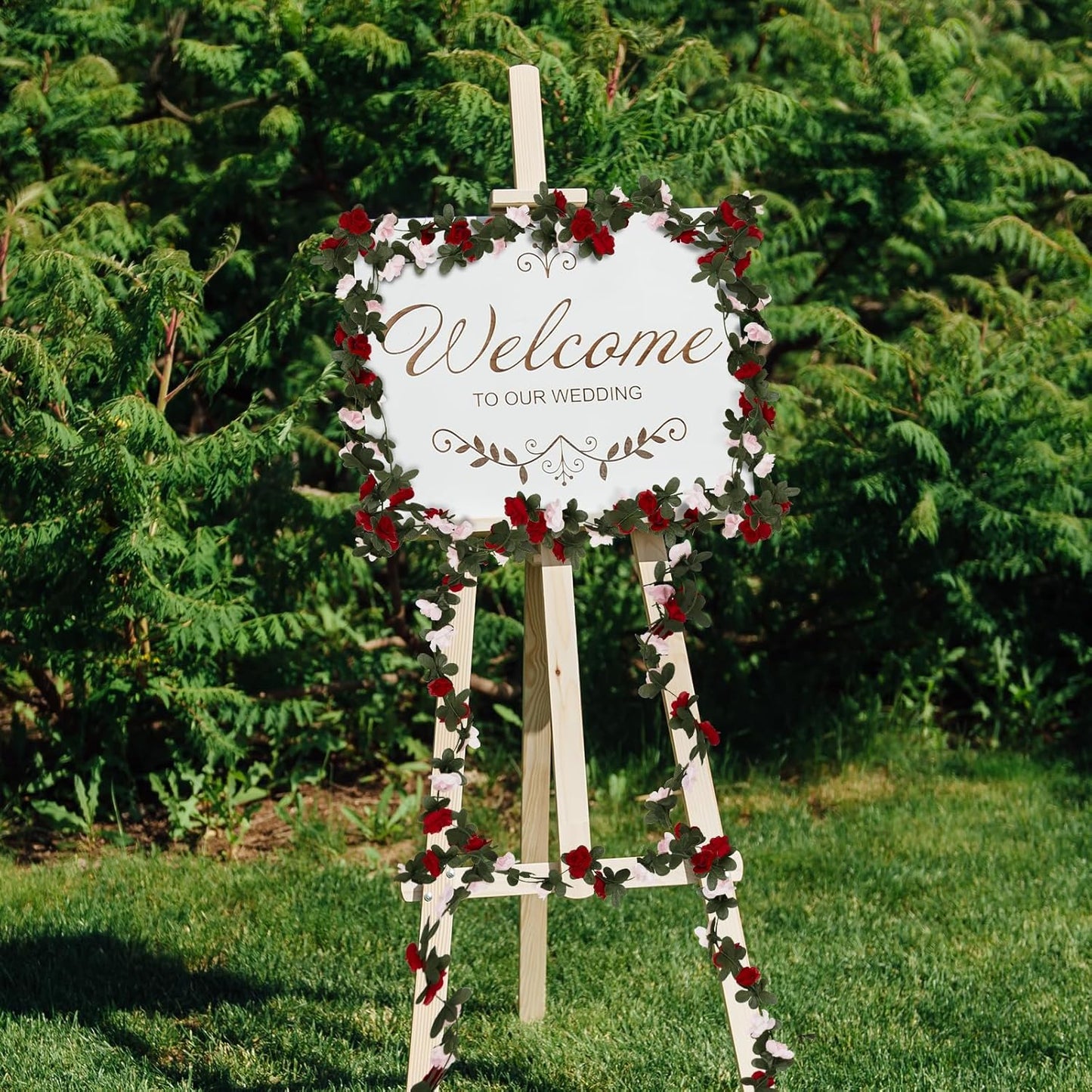 12 Pcs 99 Ft Flower Garland Rose Vines, Rose Garland for Decoration, Flower Vine for Room Table Birthday Wedding Party Garden Wall Decor