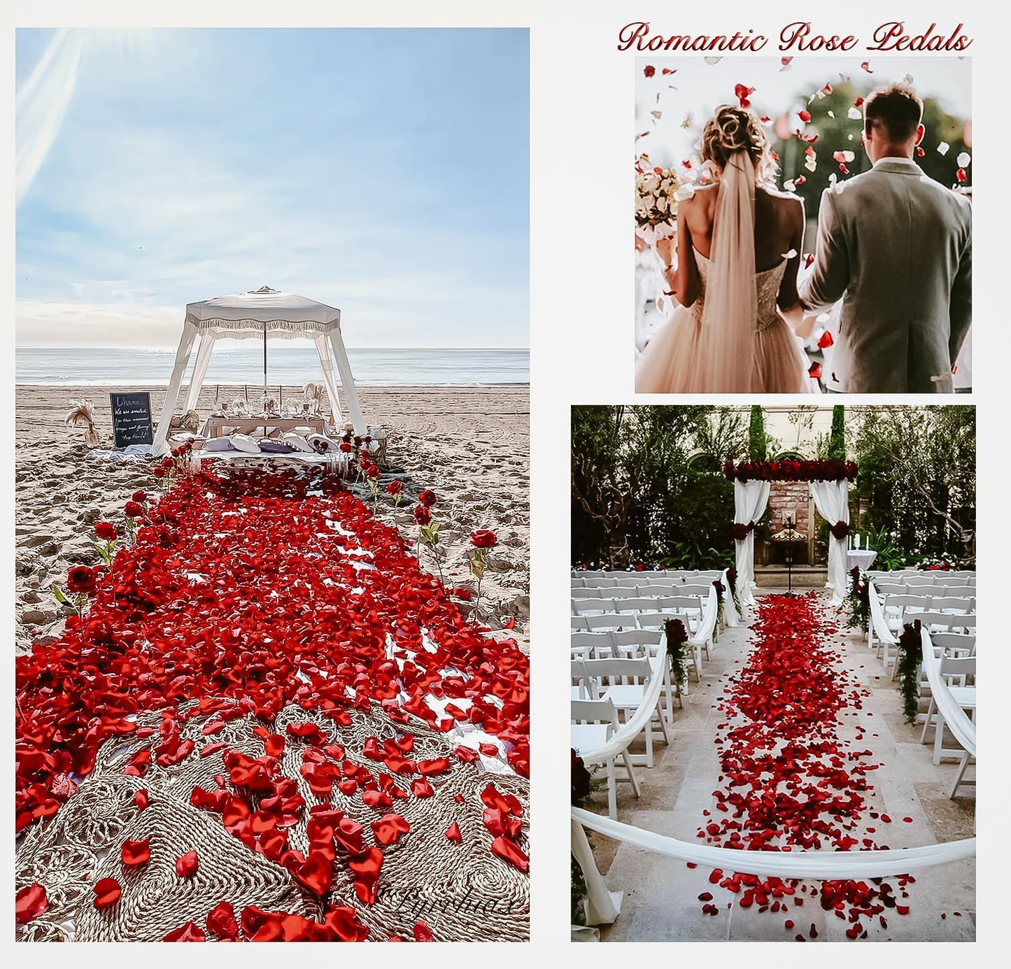 1000Pieces Rose Petals, Artificial Flower Petals Fake Rose Petals for Romantic Night,Wedding,Proposal Anniversary Flower Decorations (Rose Red)
