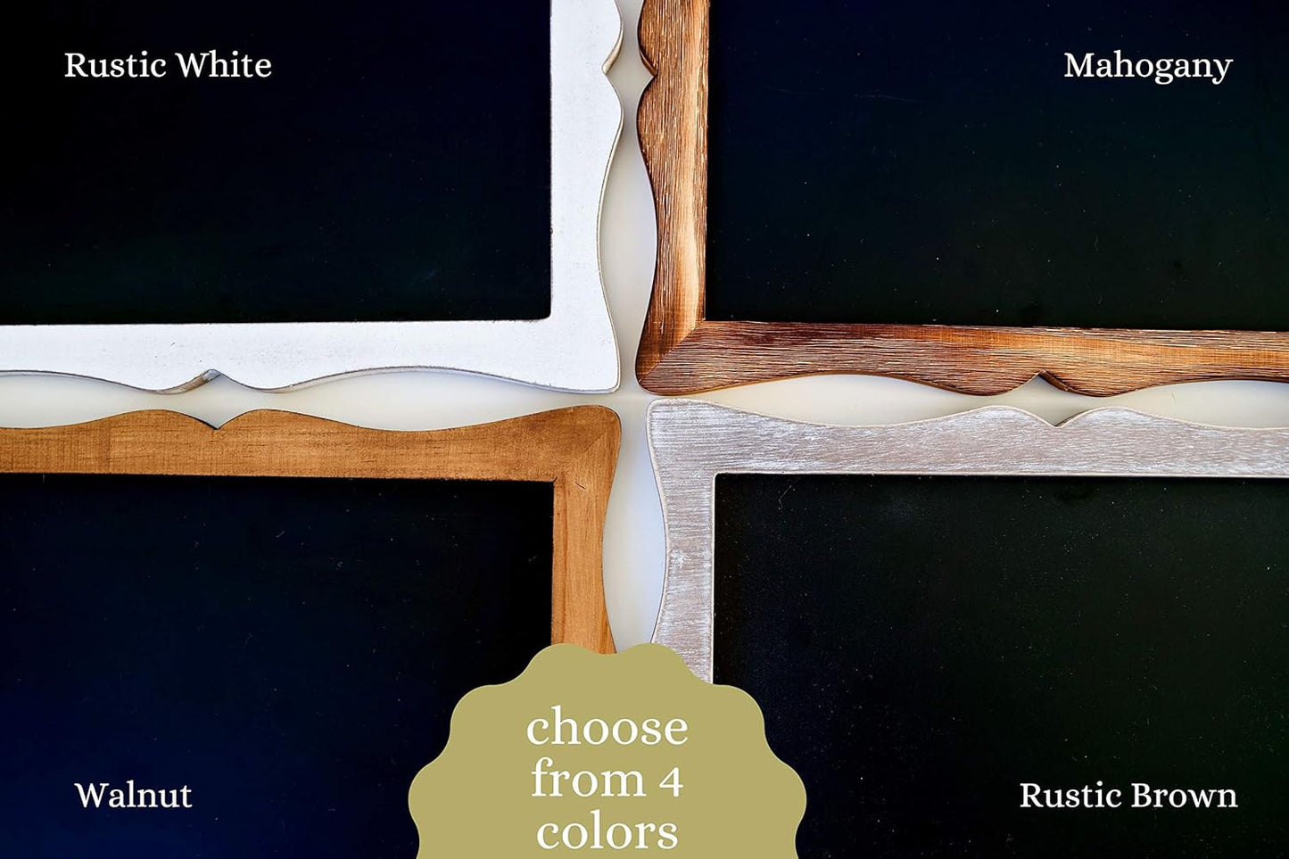 Tabletop Chalkboard Sign with Easel (11x13) + 8 Brilliant Liquid Chalk Markers | Rustic Brown, Melamine, Hand Crafted Sweetheart Frame - Multipurpose Small Chalkboard Sign