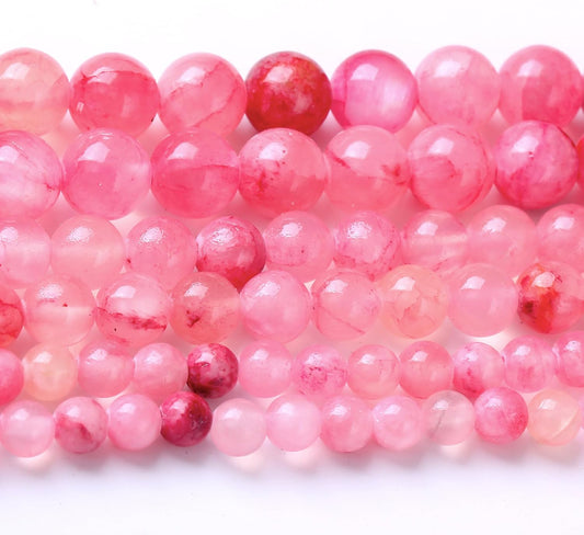 Blood Red Persian Jade Stone Beads Gemstone Round Crystal Energy Jade Beads Stone Beads for Jewelry Making DIY Bracelet Necklace Jewelry Making 1 Strand 15.5inch 4MM