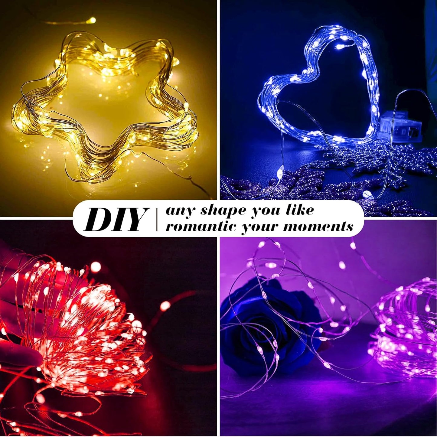 ZGWJ 12 Pack Fairy Lights Battery Operated, 7ft 20 Mini LED Fairy String Lights Silver Wire 3 Modes for DIY, Parties, Wedding, Bedroom, Halloween Christmas Decoration Mixed-Color