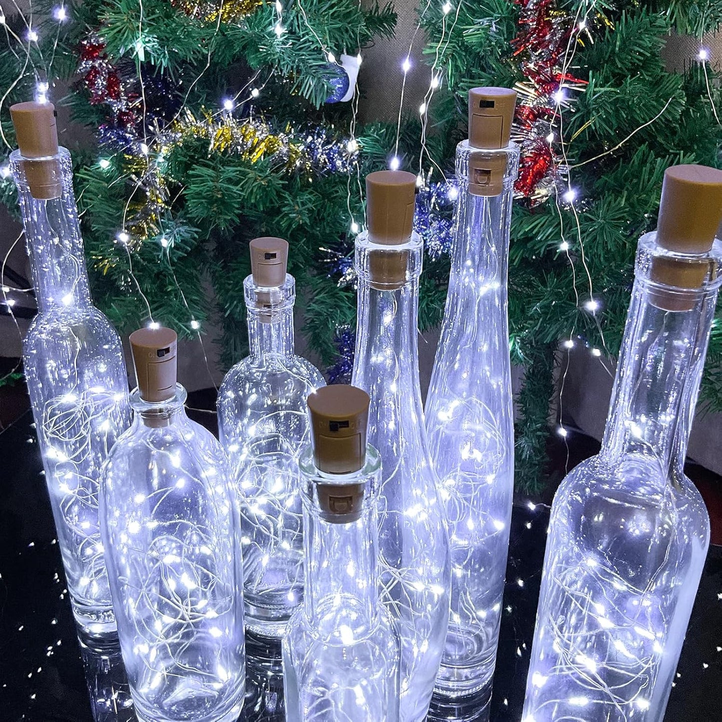Wine Bottle Lights with Cork, 20 LEDs 6.6 Feet Silver Wire Cork Bottle Lights,Fairy Mini String Lights,for DIY Christmas,Party,Decor,Wedding Listing (30 Pack, Cool White)