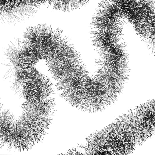 32.8 Ft Silver Christmas Tinsel Garland Metallic Shiny Tassle Banner Wall Hanging Tinsel Streamers Backdrop for Christmas Holiday Birthday Supplies Indoor Outdoor Ornaments Home Decor