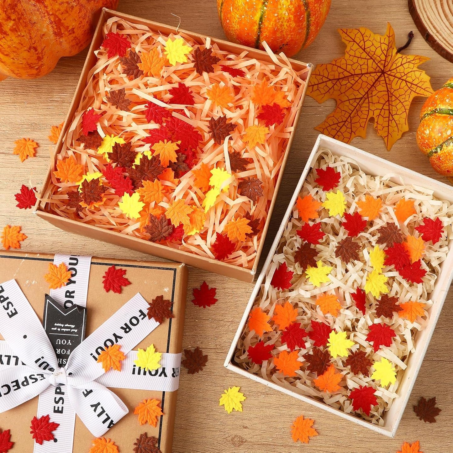 MARFOREVER Fall Felt Maple Leaf Confetti, 500Pcs Thanksgiving Leaves Confetti Decorations Mixed Autumn Table Scatter Sprinkles Centerpiece for Fall Art Crafts Supplies Thanksgiving Party Accessories