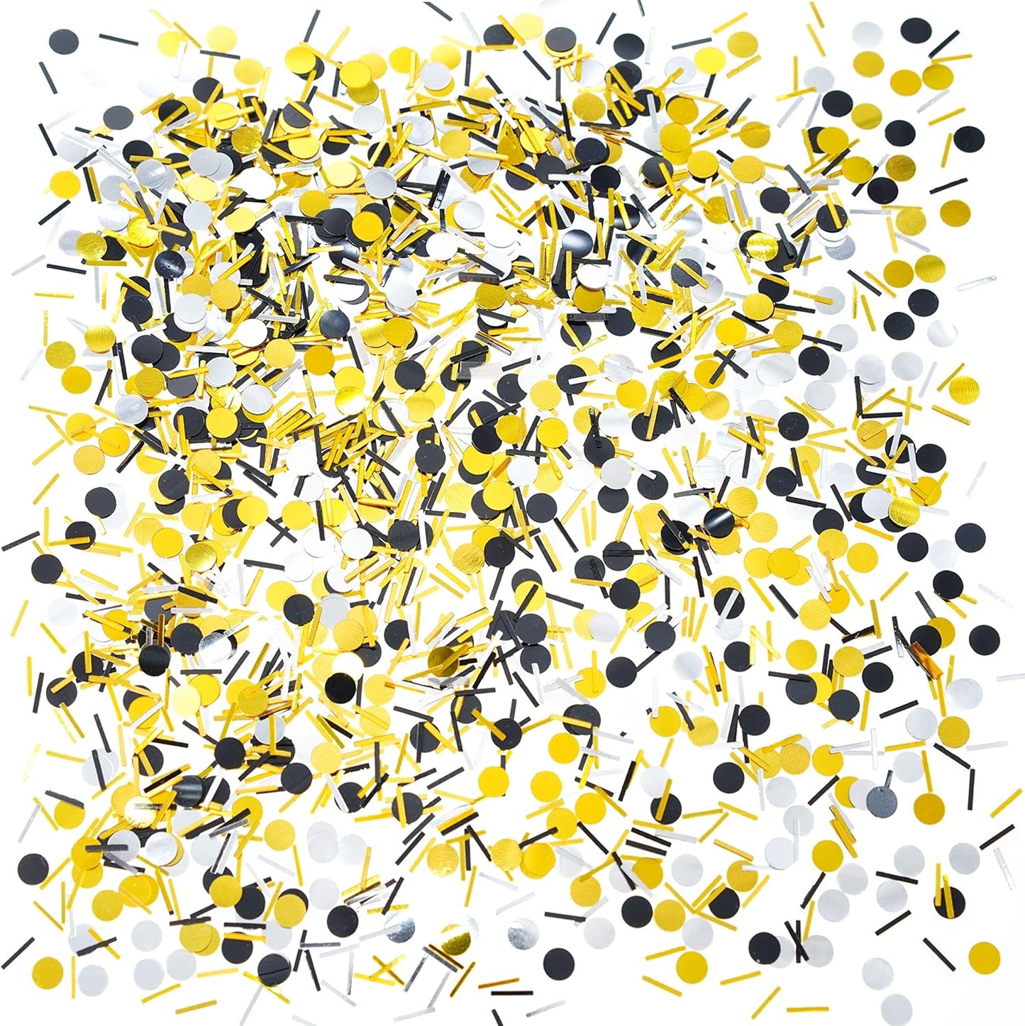 Black Gold Party Table Confetti - Wedding Anniversary Bachelorette Graduation Party Baby Shower Birthday Party Foil Metallic Sequins Sprinkles Confetti Decorations, 60g