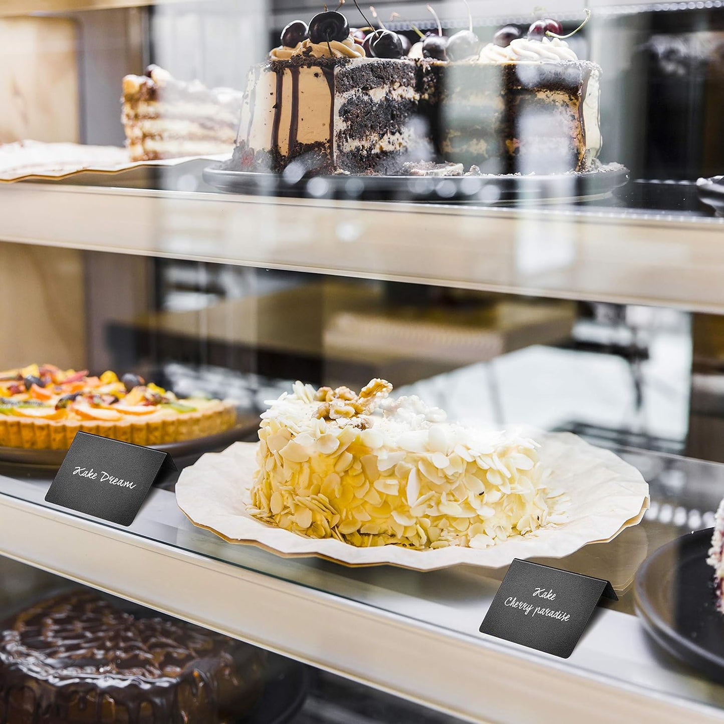 10 Pack Mini Chalkboard Signs 3x4 inch – Erasable Food Signs for Buffet - Catering - Bakeries & Parties - Small Black Chalkboard Labels - Tabletop Displays & Wedding Chalk Board Name Plates