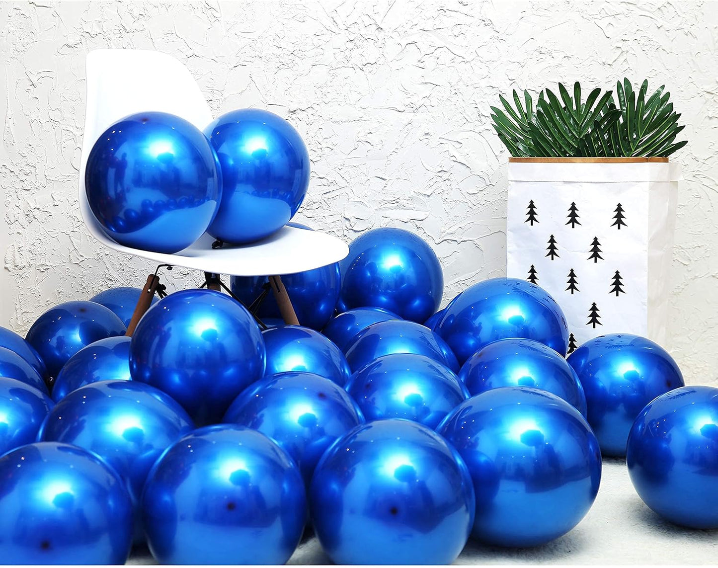 Metallic blue balloons 50 pcs 12 inches Royal blue balloons double layer blue balloons are more durable suitable for wedding, birthday party balloon decorations