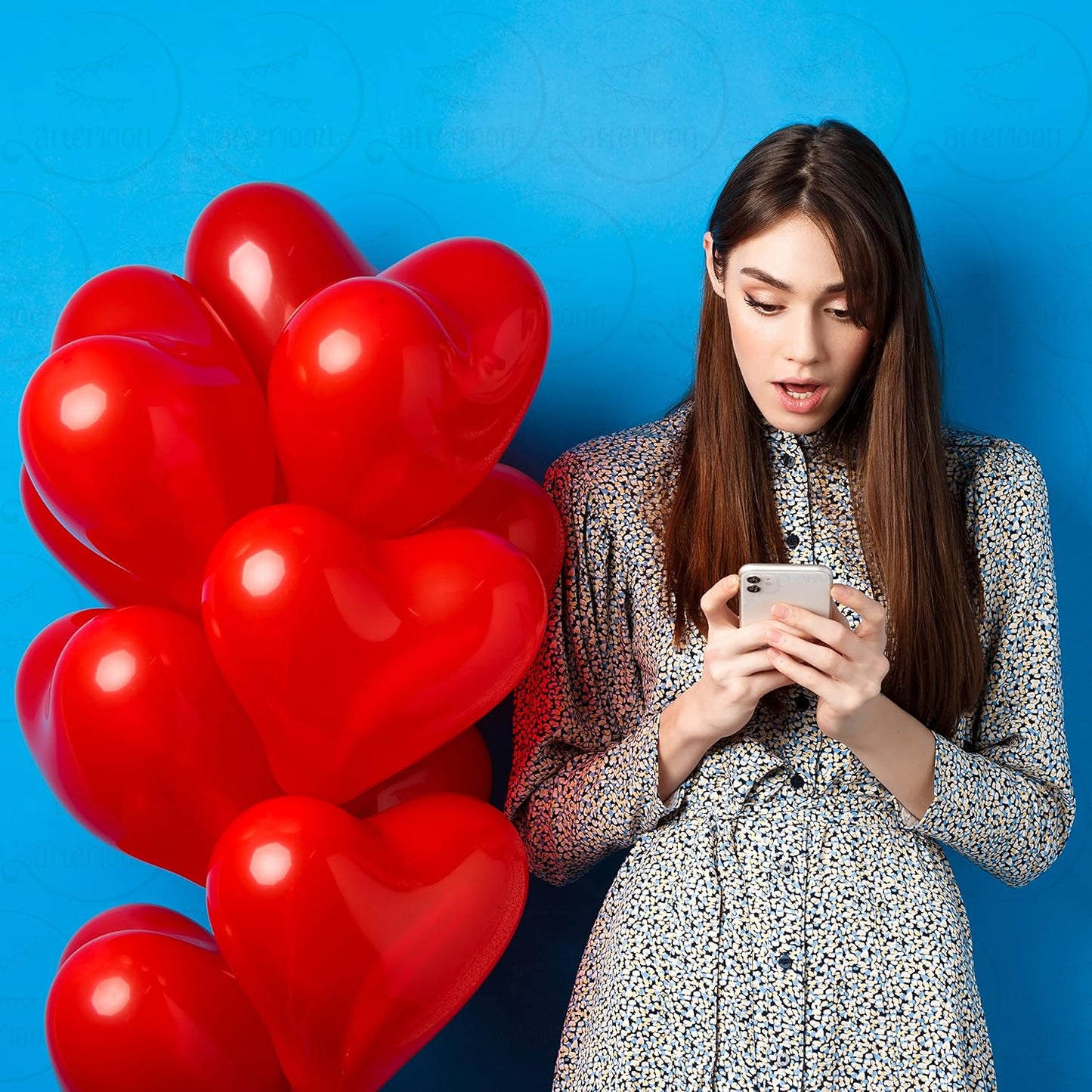 AFTERLOON® Biodegradable Balloons 100 pcs Pastel Purple 12 Inch Heart Shaped 100 pcs Thickened Strong Helium Float Indoor Outdoor Proposal Marriage Love Baby Shower Gender Reveal Wedding Bridal