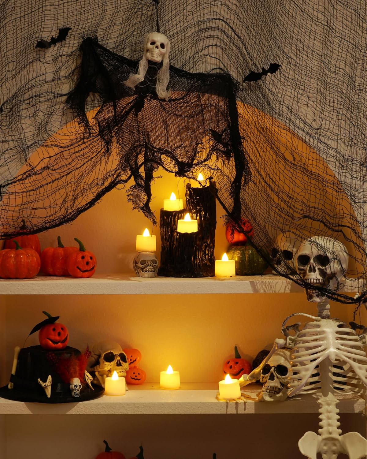 Amagic 100 Pack LED Tea lights, Flameless Votive Candles, Lasting Electric Fake Small Candles, Battery Operated Tealights Candles for Halloween, Christmas, Home Decor, Wedding, Party, Festival (White)