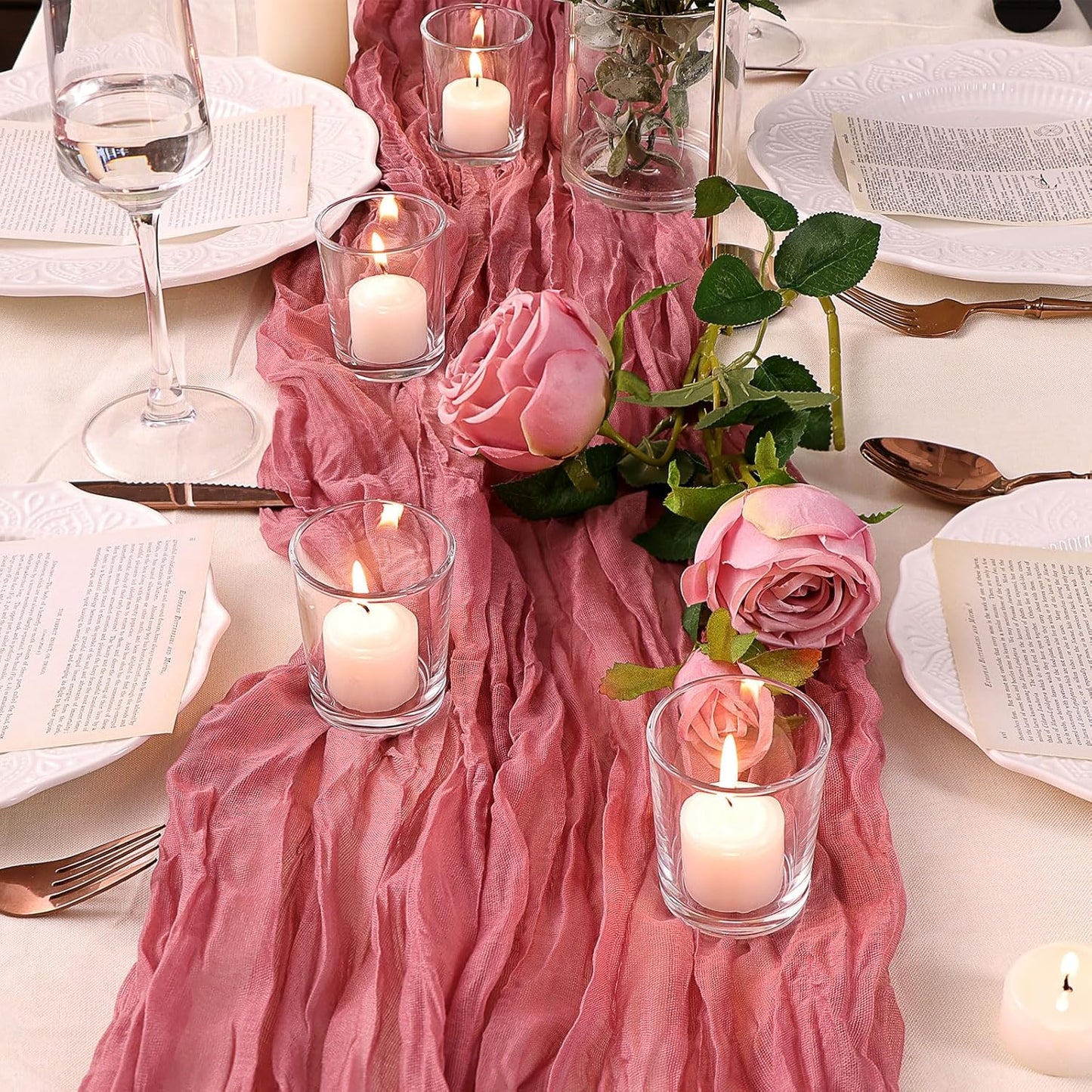 LETINE 72-Pack Votive Candle Holders Designed for Wedding Decor - Glass Candle Holder & Tea Lights Candle Holder - Candle Holders for Christmas, Wedding Centerpieces, Thanksgiving