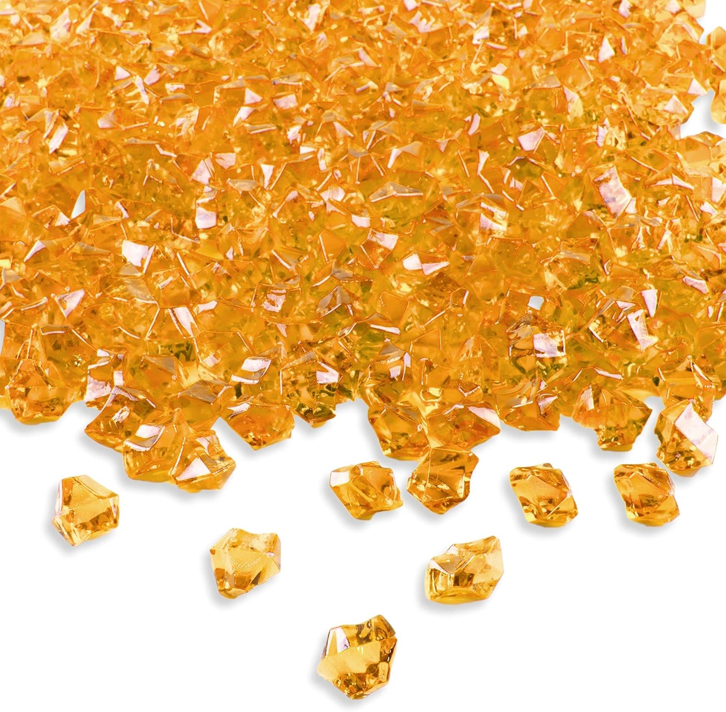 Super Z Outlet Acrylic Color Ice Rock Crystals Treasure Gems for Table Scatters, Vase Fillers, Event, Wedding, Arts & Crafts, Birthday Decoration Favor (190 Pieces) ® (Yellow)