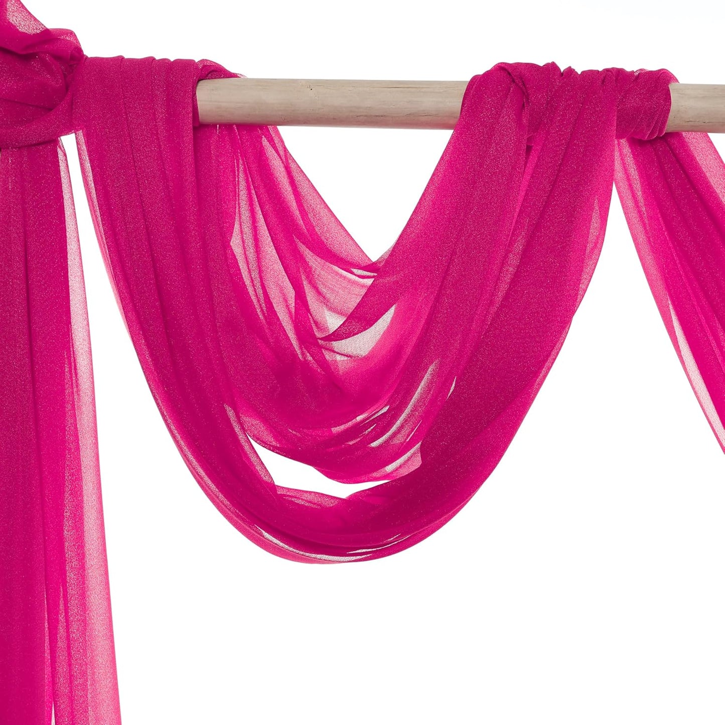 VDS Pack of 1 Panel (30 Inch X 40 Feet) Wedding Arch Draping Fabric Sheer Chiffon Fabric Drapery for Wedding Ceremony Reception Swag Backdrop Canopy Chuppah ARBO Altars Decoration (Hot Pink)
