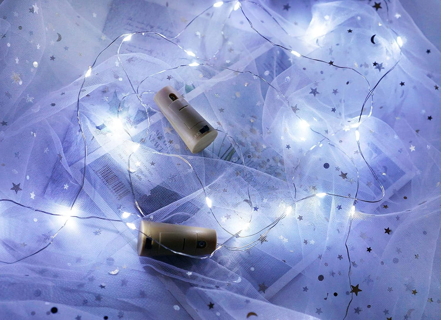 Wine Bottle Lights with Cork Switch, 15 LED 8 Pack Battery Operated Mini Fairy Copper Wire Cork String Lights for Party Wedding Christmas Festival Decoration (Cool White)