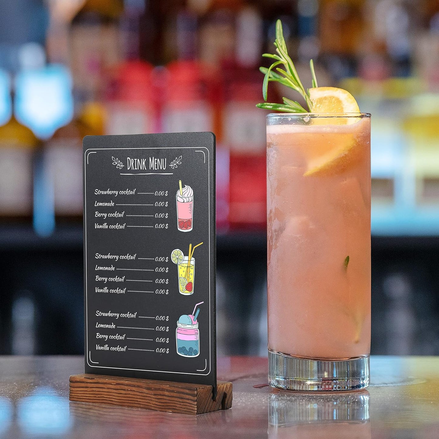 Chalkboard Sign - 8.7x12 in Decorative Family Message Board with Base