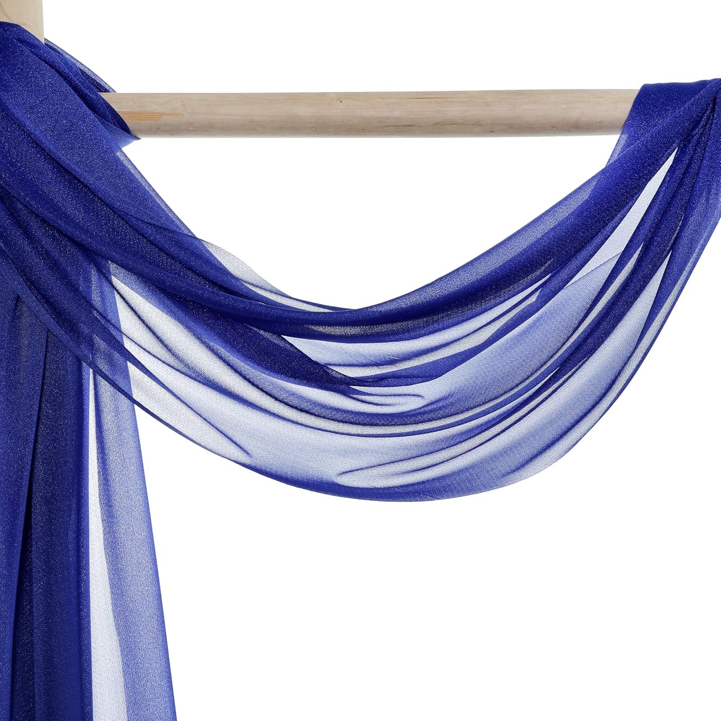 VDS Pack of 1 Panel (30 Inch X 20 Feet) Wedding Arch Draping Fabric Sheer Chiffon Fabric Drapery for Wedding Ceremony Reception Swag Backdrop Canopy Chuppah ARBO Altars Decoration (Royal Blue)